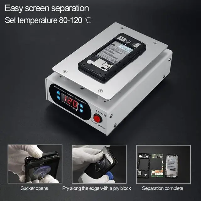 Alt view image 2 of 6 - Preheating Station for Mobile Heating Phone Screen Replacement Electric Heating Plate Electronic Heating Table Welder Hot Plate Microcomputer Constant Temperature 0-200