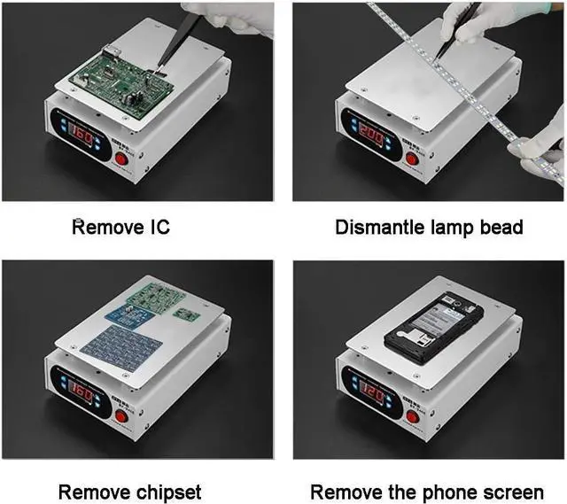 Alt view image 4 of 6 - Preheating Station for Mobile Heating Phone Screen Replacement Electric Heating Plate Electronic Heating Table Welder Hot Plate Microcomputer Constant Temperature 0-200
