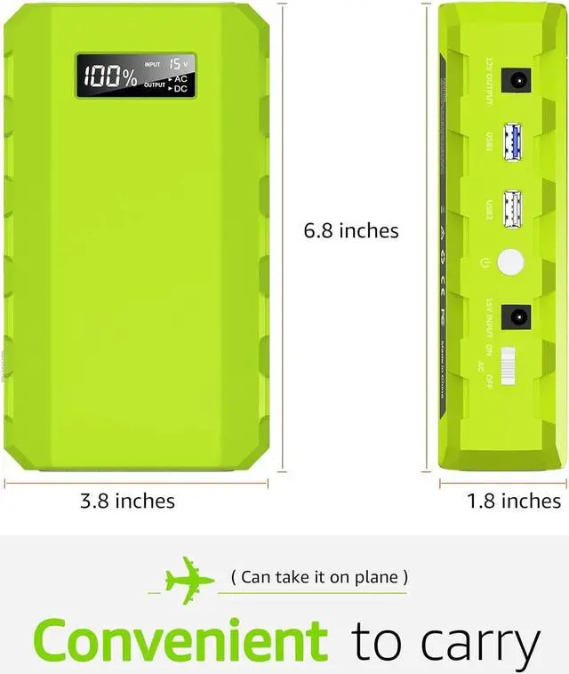 Alt view image 7 of 7 - 88.8Wh|65Watts Portable Laptop Charger with AC Outlet, A Super Travel Portable Battery Pack & Power Bank for HP, Notebooks, MacBook, Laptops Green