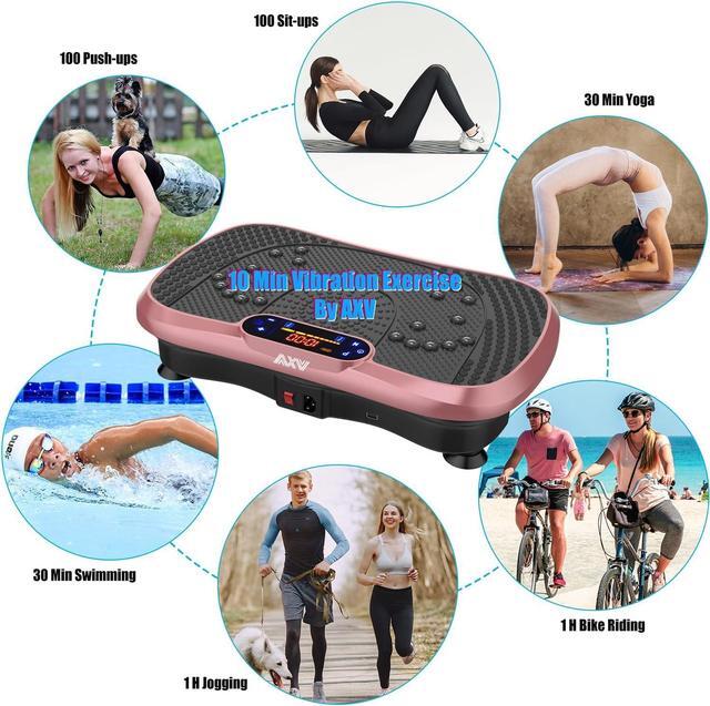Alt view image 2 of 7 - Vibration Plate Exercise Machine Whole Body Workout Power Vibrate Fitness Platform Vibrating Machine Exercise Board for Weight Loss Shaping Toning Wellness Home Gyms Workout (Slim) Pink