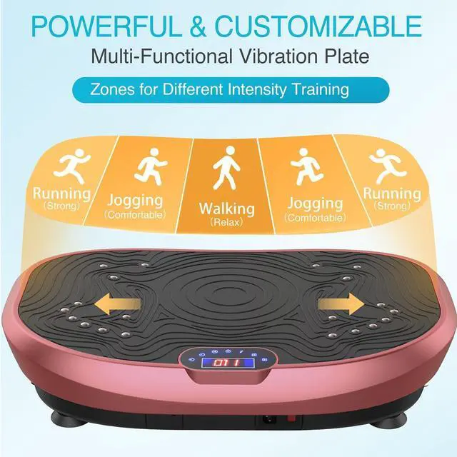 Alt view image 3 of 7 - Vibration Plate Exercise Machine Whole Body Workout Power Vibrate Fitness Platform Vibrating Machine Exercise Board for Weight Loss Shaping Toning Wellness Home Gyms Workout Pink