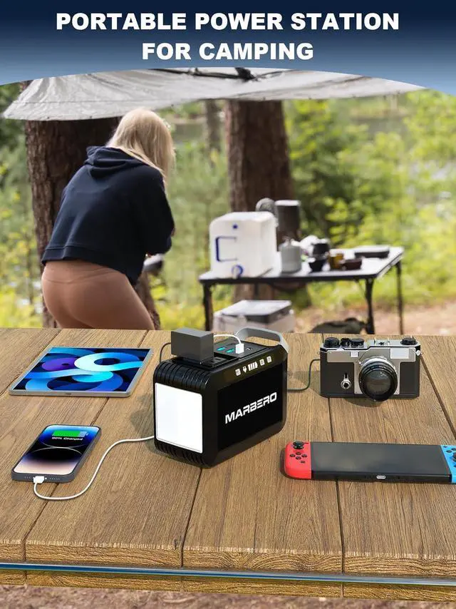 Alt view image 2 of 6 - Portable Power Bank with AC Outlet, Peak 120W/110V Portable Laptop Battery Bank, 24000mAh Charger Power Supply with AC Outlet, Power Station for Outdoor Camping Home Office Hurricane Emergency