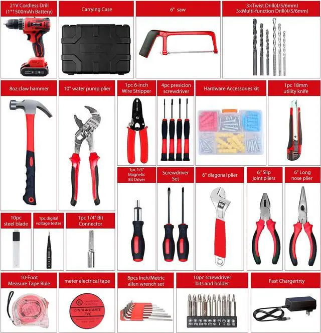 Alt view image 2 of 7 - Powerful Brushless Motor 21V Cordless Drill Set, 319 in-lb Torque, 0-1350RMP Variable Speed, 10MM 3/8'' Keyless Chuck, 25+1 Clutch, 1.5Ah Li-Ion Battery & Charger for Home Tool Kit