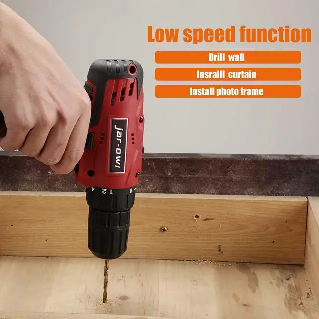 Alt view image 4 of 6 - 108 Piece Power Tool Combo Kits with 16.8V Cordless Drill, Household Tools Set with DIY Hand Tool Kits for Professional Garden Office Home Repair Maintain-Black/Red