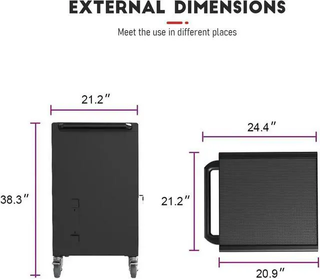 Alt view image 5 of 5 - Charging Cart and Cabinet for for 30 Ipads Devices, Chromebooks and Laptop Computers with Charging Power Strips, Up to 16-inch Screen Size, Tablet Storage Charging Cart for Classroom, Office