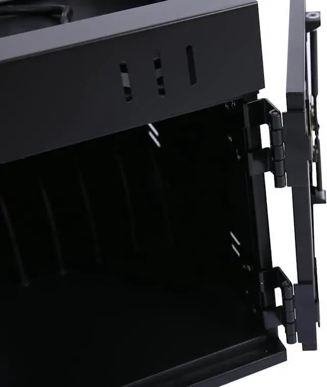 Alt view image 5 of 5 - 12 Device Charging Cart, Portable Tabletop Charging and Storage Cabinet for iPads, Tablets, Chromebooks and Laptop Computers with Lock for Classroom or Office|Up to 17.3" Screen