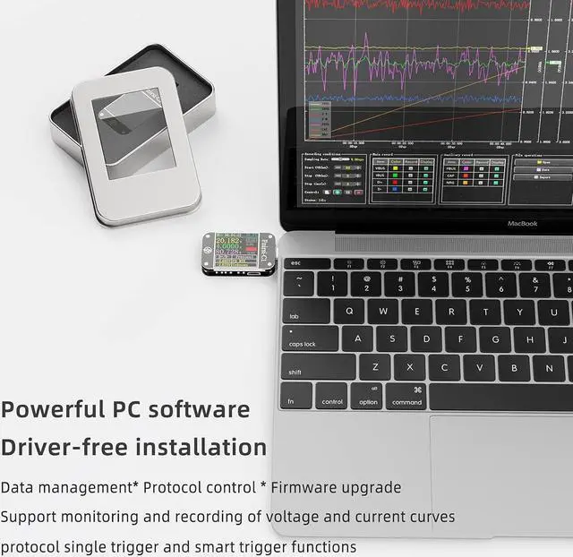 Alt view image 6 of 7 - USB Current Voltage Meter Tester - MakerHawk with Blue Tooth Type C Multimeter Tester & USB C Digital Power Meter Tester 4-24V 6.5A PD Trigger Voltmeter QC2.0 3.0