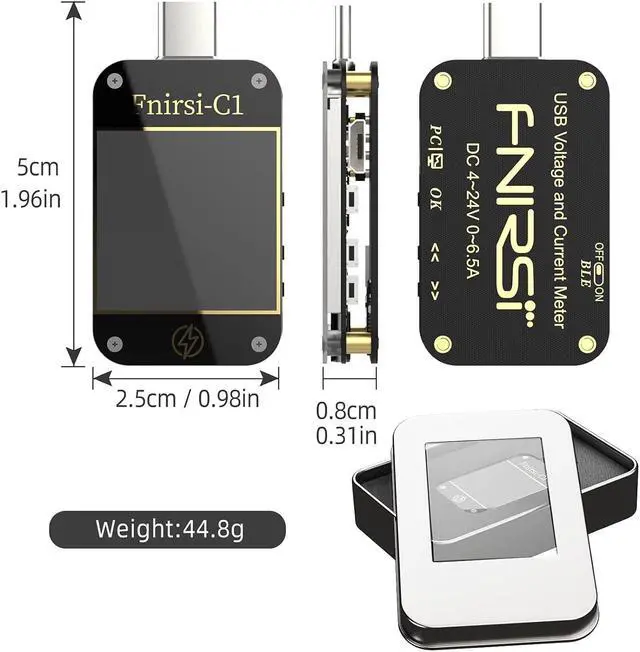 Alt view image 7 of 7 - USB Current Voltage Meter Tester - MakerHawk with Blue Tooth Type C Multimeter Tester & USB C Digital Power Meter Tester 4-24V 6.5A PD Trigger Voltmeter QC2.0 3.0