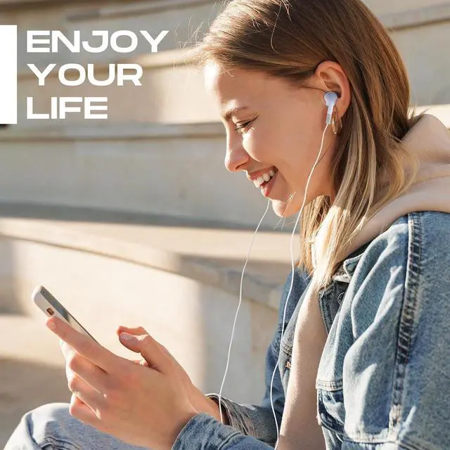 Alt view image 4 of 6 - 100 Pack Bulk Earbuds for Kids Students School Classroom Ear Buds Class Set Headphones Without Mic Black Earphones for Adults Library Laptop, Individually Bagged - White