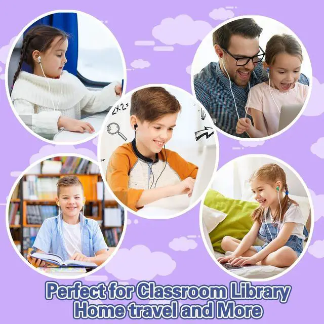 Alt view image 3 of 4 - Kids Earbuds Headphones Bulk 100 Pack Class Set for School Classroom Students Children, Wholesale Durable Earphones (100 White)