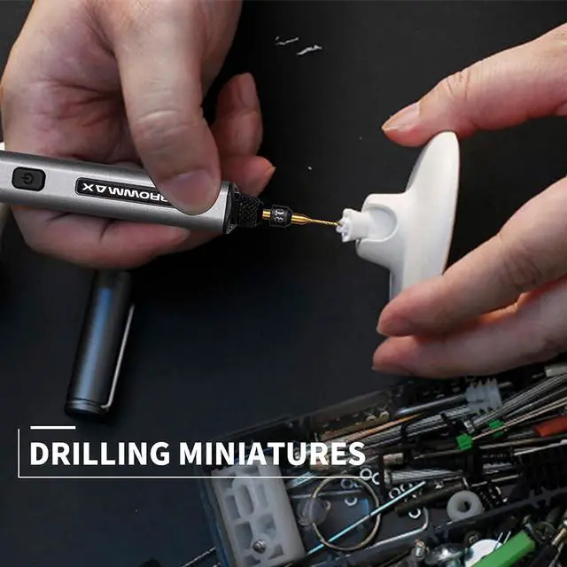 Alt view image 2 of 6 - Electric Drill 13 in 1 with Aluminium Box, Cordless, LED Lights, Needle Vise Hand Drill Kit, 10 HSS Drill Bits, 3/32-Inch Keyless Chuck, Variable Direction