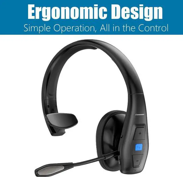 Alt view image 4 of 6 - Trucker Bluetooth Headset V5.1, CVC8.0 Dual Microphone Noise Cancelling & 35Hrs HD Talktime Hands-Free Wireless Headset, Bluetooth Headphones with Mute Button for Cell Phones Business Home Driver