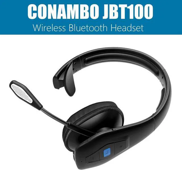 Alt view image 2 of 6 - Trucker Bluetooth Headset V5.1, CVC8.0 Dual Microphone Noise Cancelling & 35Hrs HD Talktime Hands-Free Wireless Headset, Bluetooth Headphones with Mute Button for Cell Phones Business Home Driver