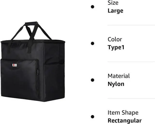 Alt view image 5 of 5 - Desktop PC Computer Travel Storage Carrying Case Bag for Computer Main Processor Case, Monitor, Keyboard and Accessories
