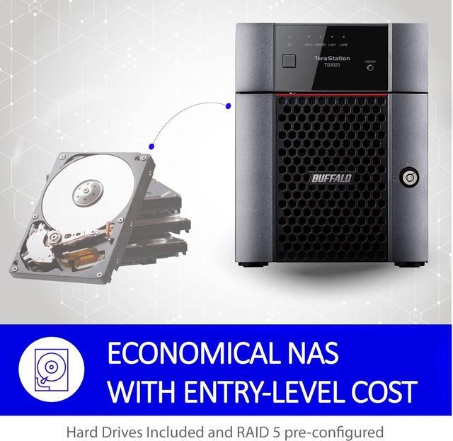 Alt view image 6 of 7 - BUFFALO TeraStation Essentials 4-Bay Desktop NAS 32TB (4x8TB) with HDD Hard Drives Included 2.5GBE / Computer Network Attached Storage/Private Cloud/NAS Storage/Network Storage/File Server