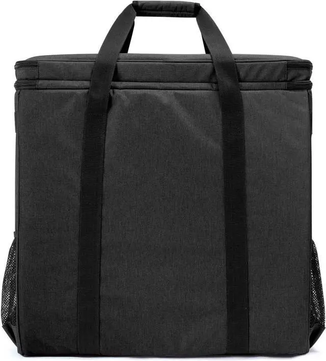 Alt view image 6 of 7 - Double-layer Carrying Case for Computer Tower, Desktop Computer Travel Storage Tote Bag for PC Chassis, Keyboard, Cable and Mouse, Headphone, Bag Only, Black