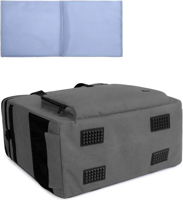 Alt view image 4 of 7 - Double-layer Carrying Case for Computer Tower, Desktop Computer Travel Storage Tote Bag for PC Chassis, Keyboard, Cable and Mouse, Headphone, Bag Only, G