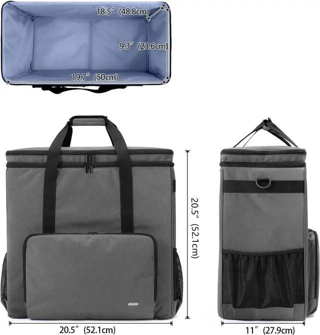 Alt view image 5 of 7 - Double-layer Carrying Case for Computer Tower, Desktop Computer Travel Storage Tote Bag for PC Chassis, Keyboard, Cable and Mouse, Headphone, Bag Only, G
