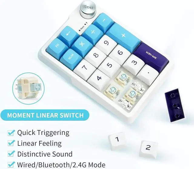 Alt view image 6 of 6 - Computer Keyboard Kit - Compact Bluetooth 5.0/2.4GHz/Wired RGB Gaming Keyboard, Gasket Mount, Silent Typewritter Keyboard Dampener Foams,Office PC Keyboard Compatible with Windows, macOS