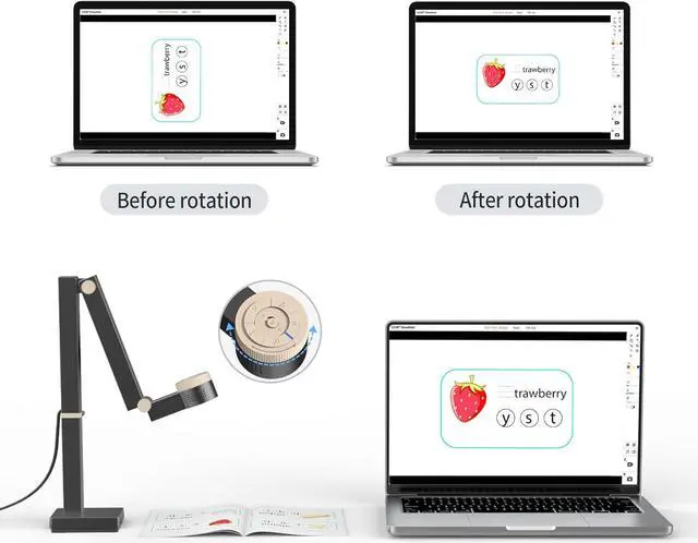 Alt view image 3 of 5 - CZUR Fancy S Pro 12MP USB Document Camera for Teacher, 4K Webcam with Microphone and LED Light, Up to 60fps, Auto Focus, for Remote Teaching, Live Streaming, Web Conference, for Mac and Windows