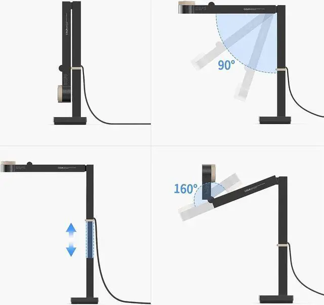 Alt view image 5 of 5 - CZUR Fancy S Pro 12MP USB Document Camera for Teacher, 4K Webcam with Microphone and LED Light, Up to 60fps, Auto Focus, for Remote Teaching, Live Streaming, Web Conference, for Mac and Windows