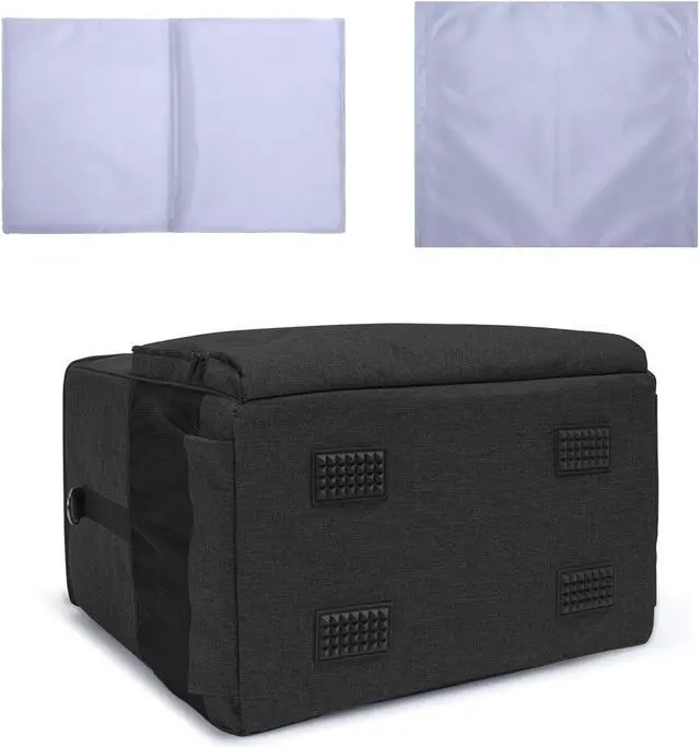 Alt view image 5 of 7 - Desktop Computer Tower and Monitor Carrying Case,Travel Tote Bag for PC Chassis, Monitor, Keyboard, Cable and Mouse, Earphone, Bag Only, Black