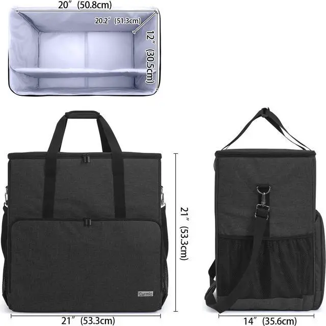 Alt view image 6 of 7 - Desktop Computer Tower and Monitor Carrying Case,Travel Tote Bag for PC Chassis, Monitor, Keyboard, Cable and Mouse, Earphone, Bag Only, Black