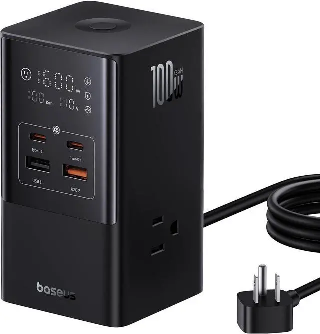 Main image of Baseus 7-in-1 USB C Charging Station, 100W PowerCombo Fast Charging Power Strip with 3AC+2U+2C USB, USB C Charging Station for Desktop Accessories, MacBook, Tablets in Office, Home and Dorm