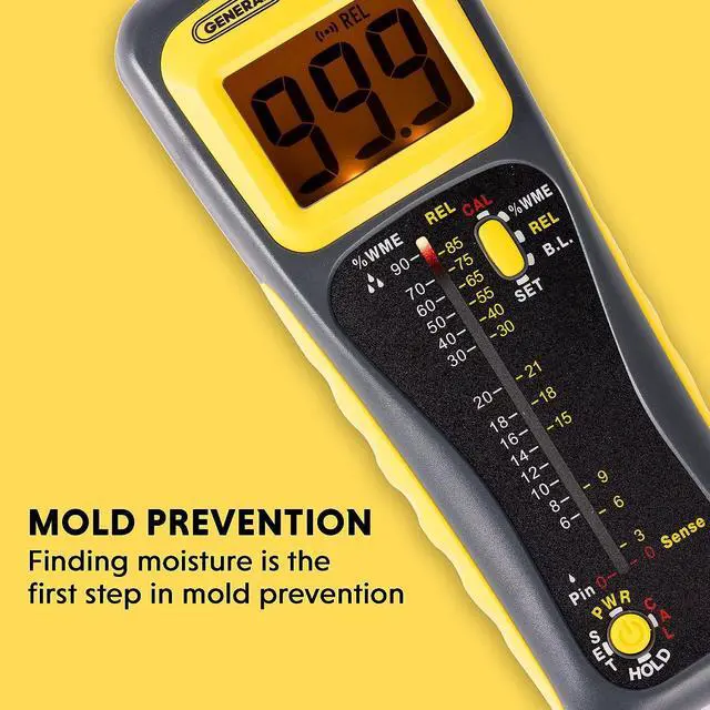 Alt view image 5 of 6 - General Tools Moisture Meter MMD950 - Humidity Sensor - Pin Type / Pinless Device - Spherical Sensor