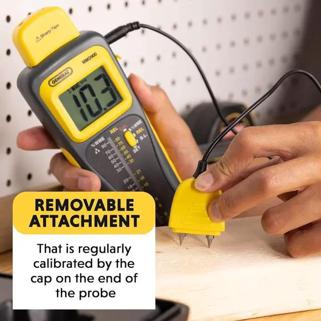 Alt view image 6 of 6 - General Tools Moisture Meter MMD950 - Humidity Sensor - Pin Type / Pinless Device - Spherical Sensor