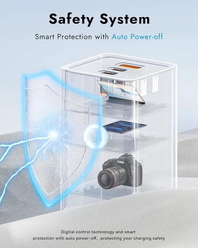 Alt view image 5 of 6 - Baseus Power Strip Surge Protector 1200J - PD40W USB C Charger Extension Cord with 3 AC Outlets & 3 USB Port Fast Charging Charging Station for Office Dorm Room Home