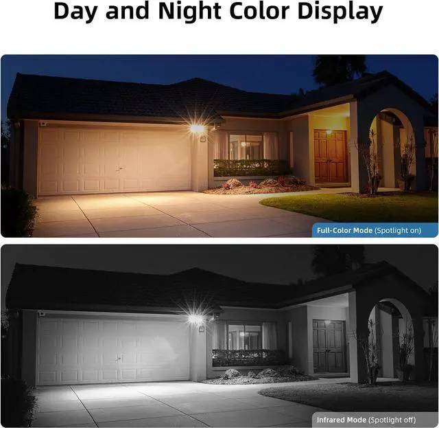Alt view image 5 of 7 - 2K Security Cameras Wireless Outdoor, Battery Powered for Home Security Cameras with PIR Human Motion Detection, Full-Color Night Vision, Spotlight & Siren, 2-Way Audio, 2.4GHz WiFi, Waterproof