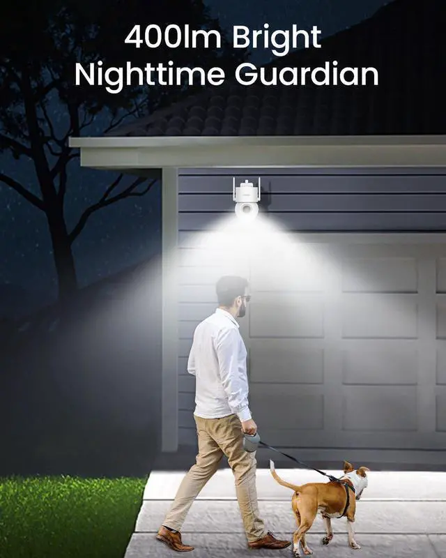 Alt view image 3 of 7 - Wired Security Camera Outdoor - 3K UHD WiFi Camera for Home Security w/ 400Lm Spotlight Full Color Night Vision 24/7 Recording, Smart AI Surveillance&Cruise 360° View&Auto-Tracking No Monthly Fee