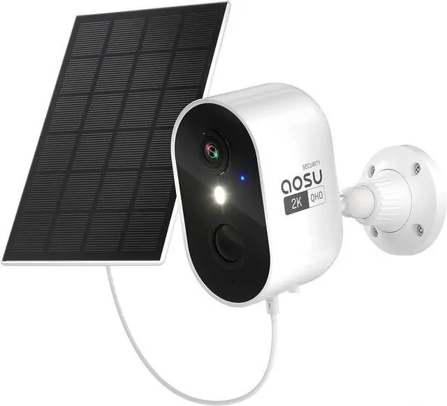 Main image of 2K Solar Security Cameras Wireless Outdoor, Solar Outside Camera for Home Security, WiFi Camera with Color Night Vision, PIR Human Detection, 2-Way Talk, IP66 Waterproof, HomeBase not Compatible