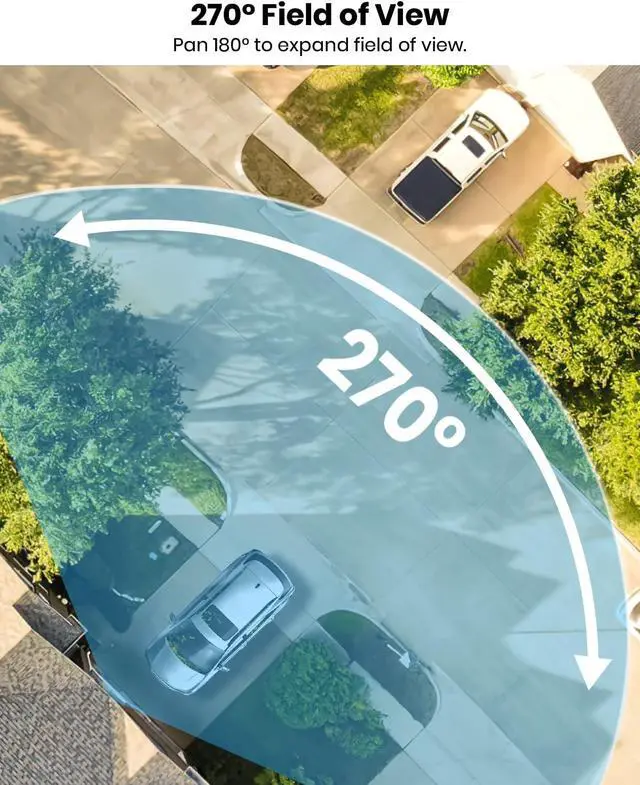 Alt view image 3 of 7 - 2K QHD Security Camera Outdoor with Color Night Vision, Wired Home Security Camera Supports 24/7 Recording, Auto Tracking, Voice Changer, 2 Way Audio, 2.4/5 GHz WiFi, Works with Alexa/Google