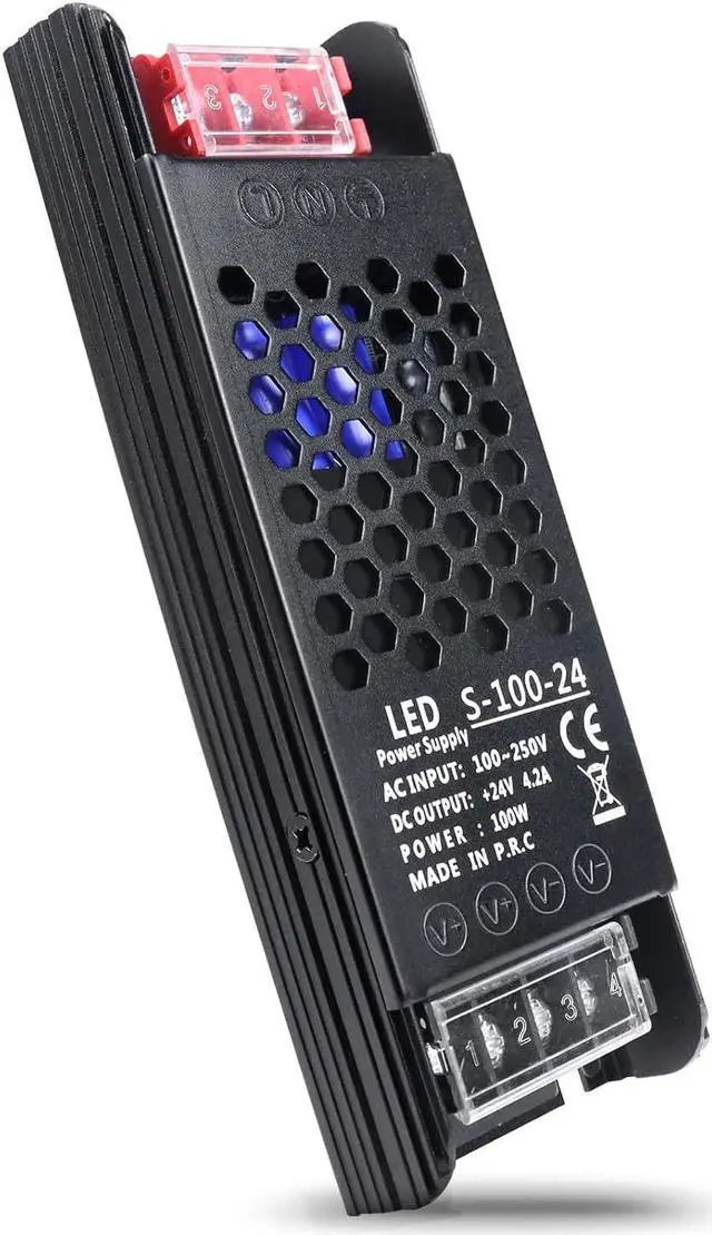 Main image of 24V Power Supply, 4.2A 100W Universal Regulated Switching Power Supply Adapter, 100-250V AC to 24V DC Converter Transformer, LED Driver for LED Strip Lighting Project 3D Printer CCTV Radio Pump