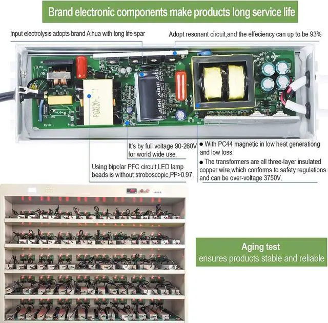 Alt view image 3 of 7 - LED Driver 300 Watts(150W X2) 24V DC Transformer, Waterproof IP67 Power Supply, 24V DC Low Voltage Output Adapter with 3-Prong Plug 3.3 Feet Cable for LED Light, Computer Project, Outdoor Light