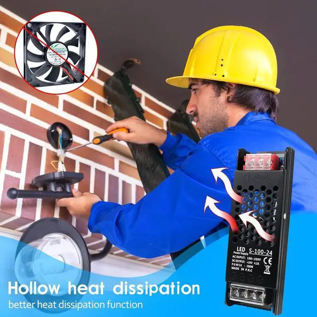 Alt view image 4 of 7 - AC to DC 24V 100W Power Supply, AC 110~250V to DC 24 Volt Regulated Switching LED Power Supply, DC Transformer Adapter, Upgraded Power Driver for LED Strip, 3D Printer, Computer Project