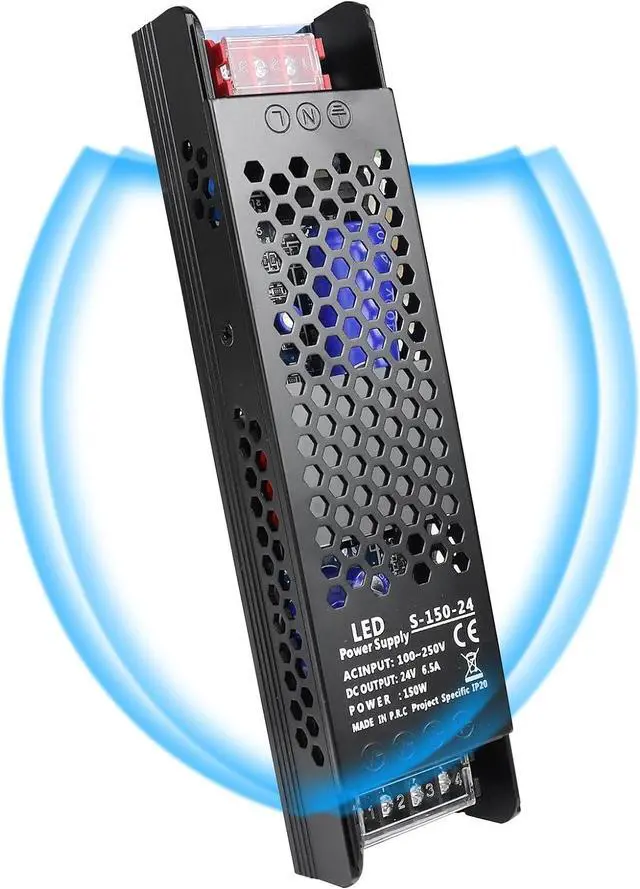 Main image of 24V 150W Power Supply, AC 110~250V to 24 Volt 6.5A Universal DC Power Supply, Upgraded LED Switching Power Transformer Driver, Converter Adapter for LED Strip Light,Camera CCTV