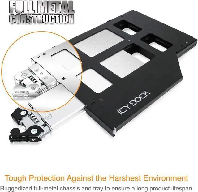 Alt view image 6 of 7 - ICY DOCK 2 x M.2 NVMe SSD PCIe 4.0 Mobile Rack for 9.5mm Ultra Slim ODD Bay (not Support Tri-Mode) | ToughArmor MB852M2PO-B