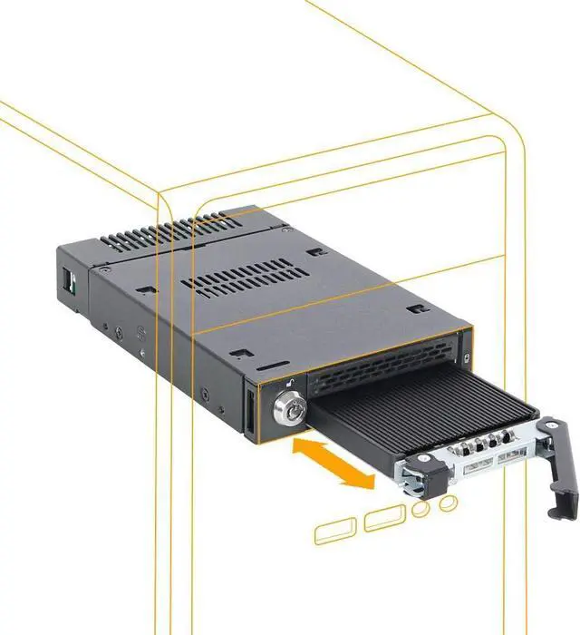 Main image of ICY DOCK M.2 PCIe 3.0/4.0 NVMe SSD Removable Mobile Rack Enclosure for External 3.5 Drive Bay | ToughArmor MB833M2K-B