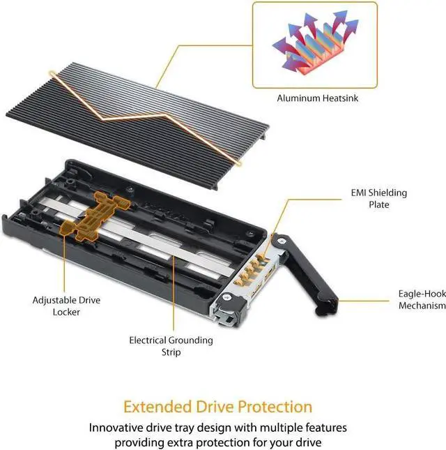 Alt view image 4 of 7 - ICY DOCK M.2 PCIe 3.0/4.0 NVMe SSD Removable Mobile Rack Enclosure for External 3.5 Drive Bay | ToughArmor MB833M2K-B