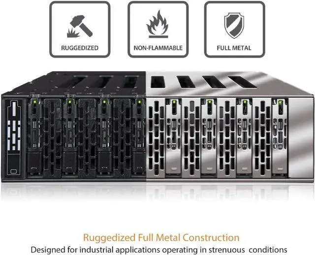 Alt view image 5 of 7 - ICY DOCK 8 x M.2 NVMe SSD PCIe 4.0 Mobile Rack for 5.25" Bay with 8 x OCuLink (not Support Tri-Mode) | ToughArmor MB873MP-B