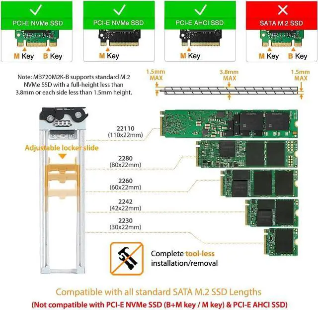 Alt view image 6 of 7 - ICY DOCK 8 x M.2 NVMe SSD PCIe 4.0 Mobile Rack for 5.25" Bay with 8 x OCuLink (not Support Tri-Mode) | ToughArmor MB873MP-B