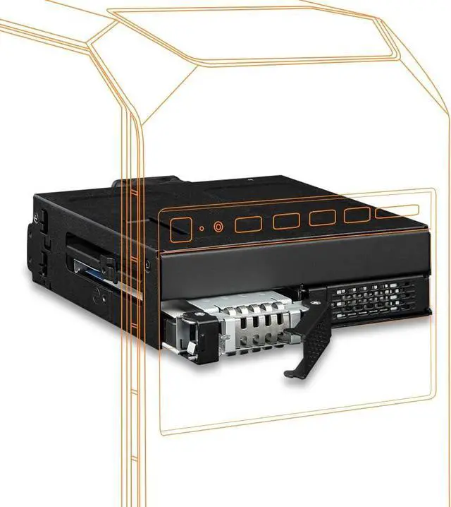 Main image of ICY DOCK 2 Bay U.2/U.3 NVMe SSD PCIe 4.0 Enclosure for 5.25 Bay | ToughArmor MB105VP-B