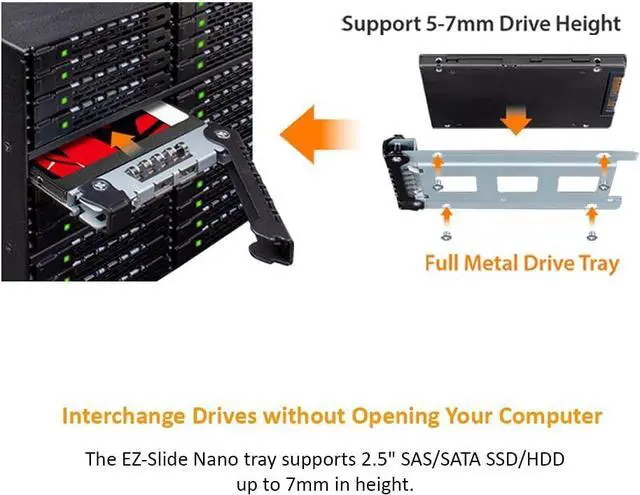 Alt view image 4 of 7 - ICY DOCK Rugged 24 x 2.5 SAS/SATA HDD/SSD Mobile Rack Enclosure for 3 x 5.25 Bay (6 x Mini-SAS HD) | ToughArmor MB924IP-B