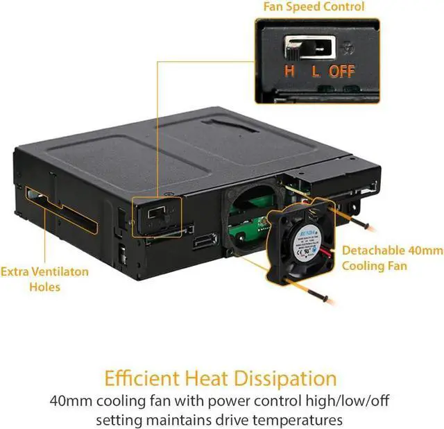 Alt view image 6 of 7 - ICY DOCK 2 Bay 2.5 SAS/SATA SSD/HDD & (Ultra) Slim Optical Disk Drive CD DVD ROM Backplane Enclosure for 5.25" Bay | ToughArmor MB602SPO-B