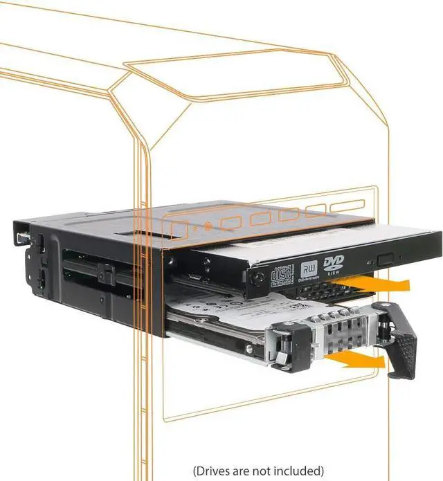 Alt view image 7 of 7 - ICY DOCK 2 Bay 2.5 SAS/SATA SSD/HDD & (Ultra) Slim Optical Disk Drive CD DVD ROM Backplane Enclosure for 5.25" Bay | ToughArmor MB602SPO-B
