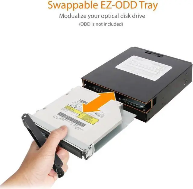 Alt view image 5 of 7 - ICY DOCK Full Metal 2 Bay 2.5" SAS/SATA HDD & SSD Backplane Cage with Slim ODD Tray and Locking Trays for External 5.25" Bay | ToughArmor MB994IKO-3SB