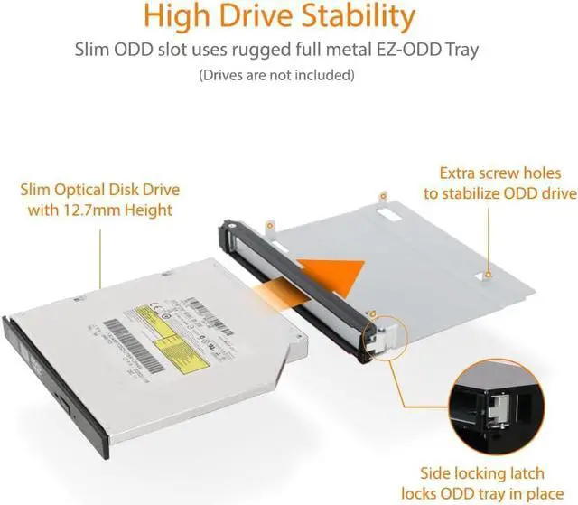 Alt view image 4 of 7 - ICY DOCK Full Metal 2 Bay 2.5" SAS/SATA HDD & SSD Backplane Cage with Slim ODD Tray and Locking Trays for External 5.25" Bay | ToughArmor MB994IKO-3SB